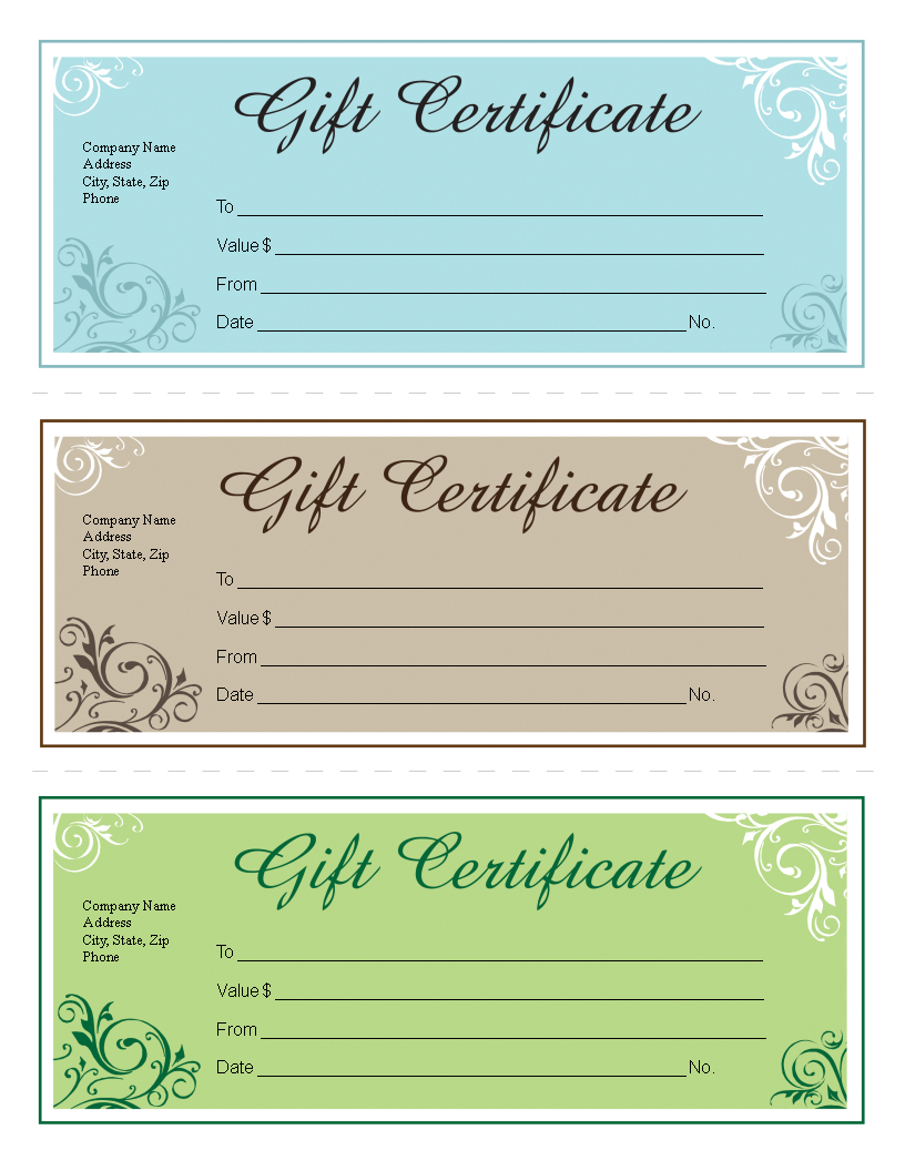 Gift Certificate Template Free Editable | Templates At With Blank Certificate Templates Free Download