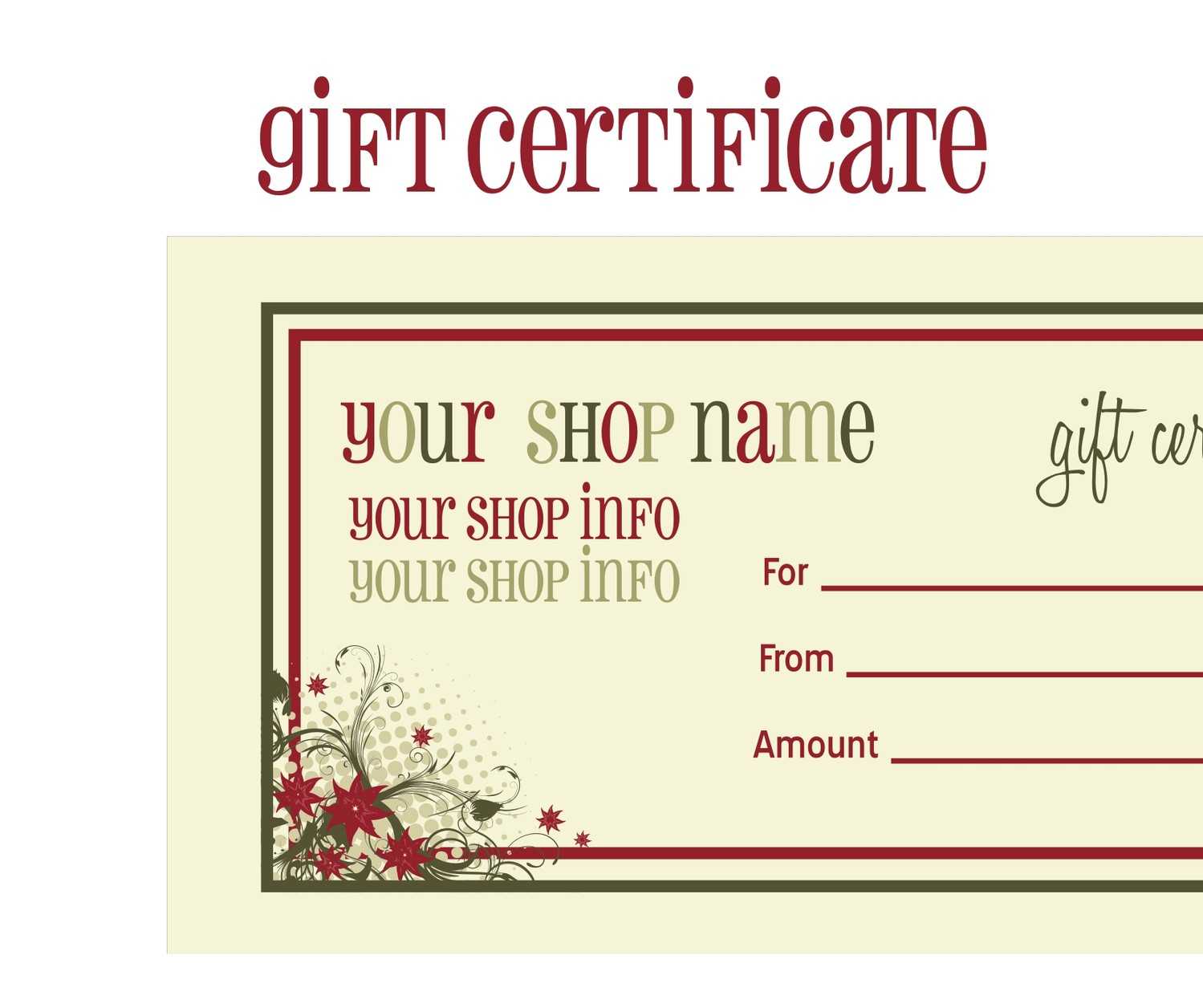 Gift Certificates For Christmas Doc 585430 Christmas Gift With Regard To Printable Gift Certificates Templates Free