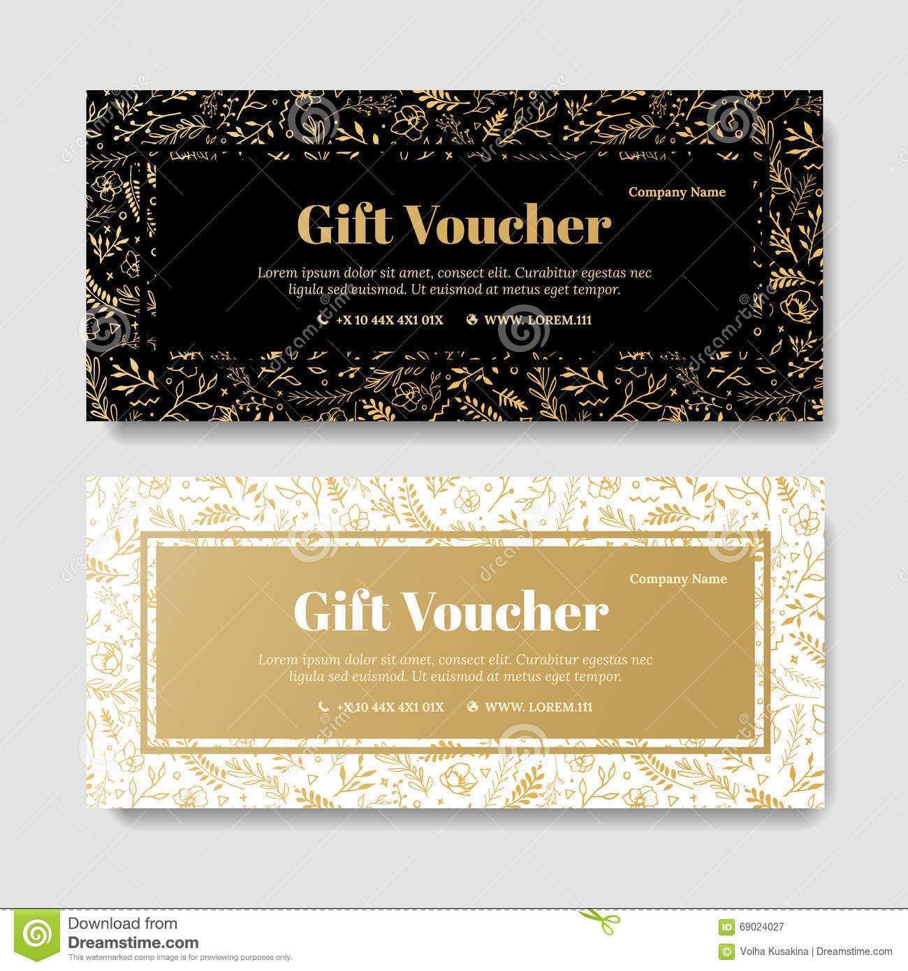 Gift Premium Voucher, Coupon Template. Stock Illustration Within Spa Day Gift Certificate Template