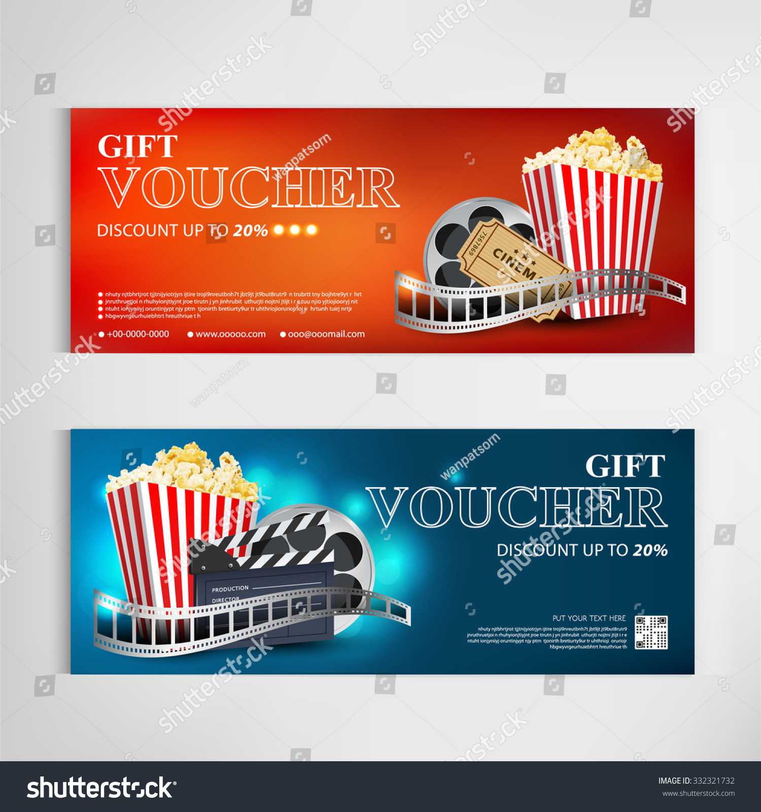 Gift Voucher Movie Template Modern Pattern | Business In Movie Gift Certificate Template