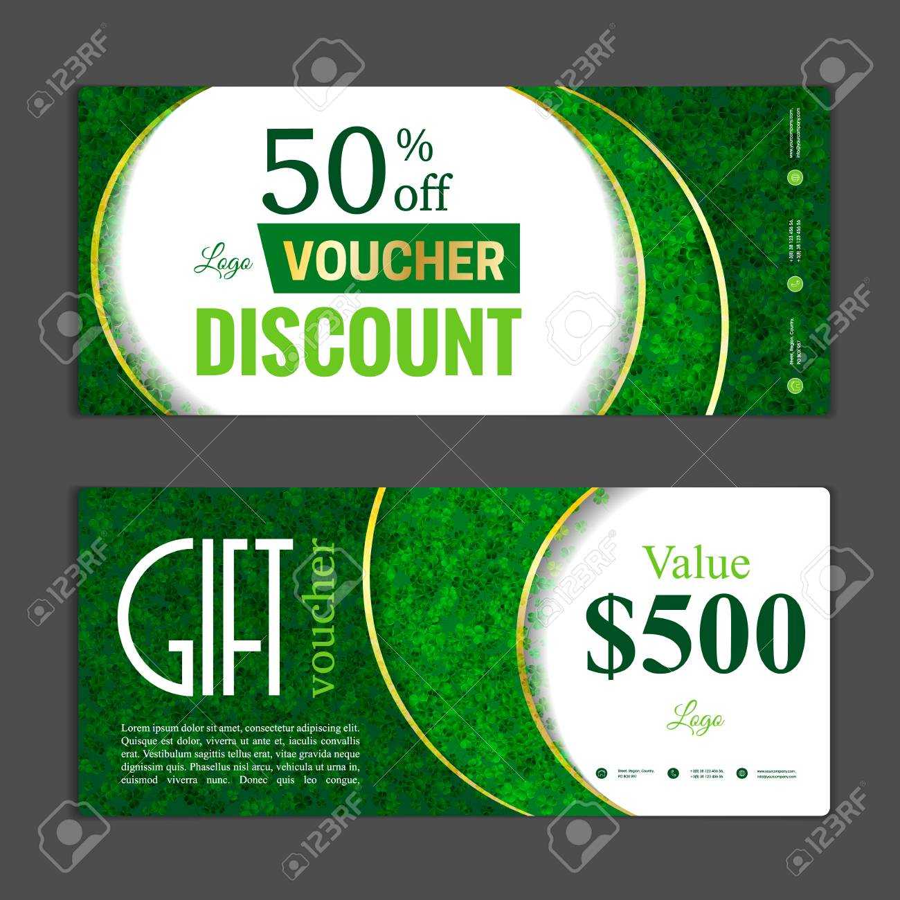 Gift Voucher Template. Can Be Use For Shopping Cards, Discount.. For Golf Gift Certificate Template