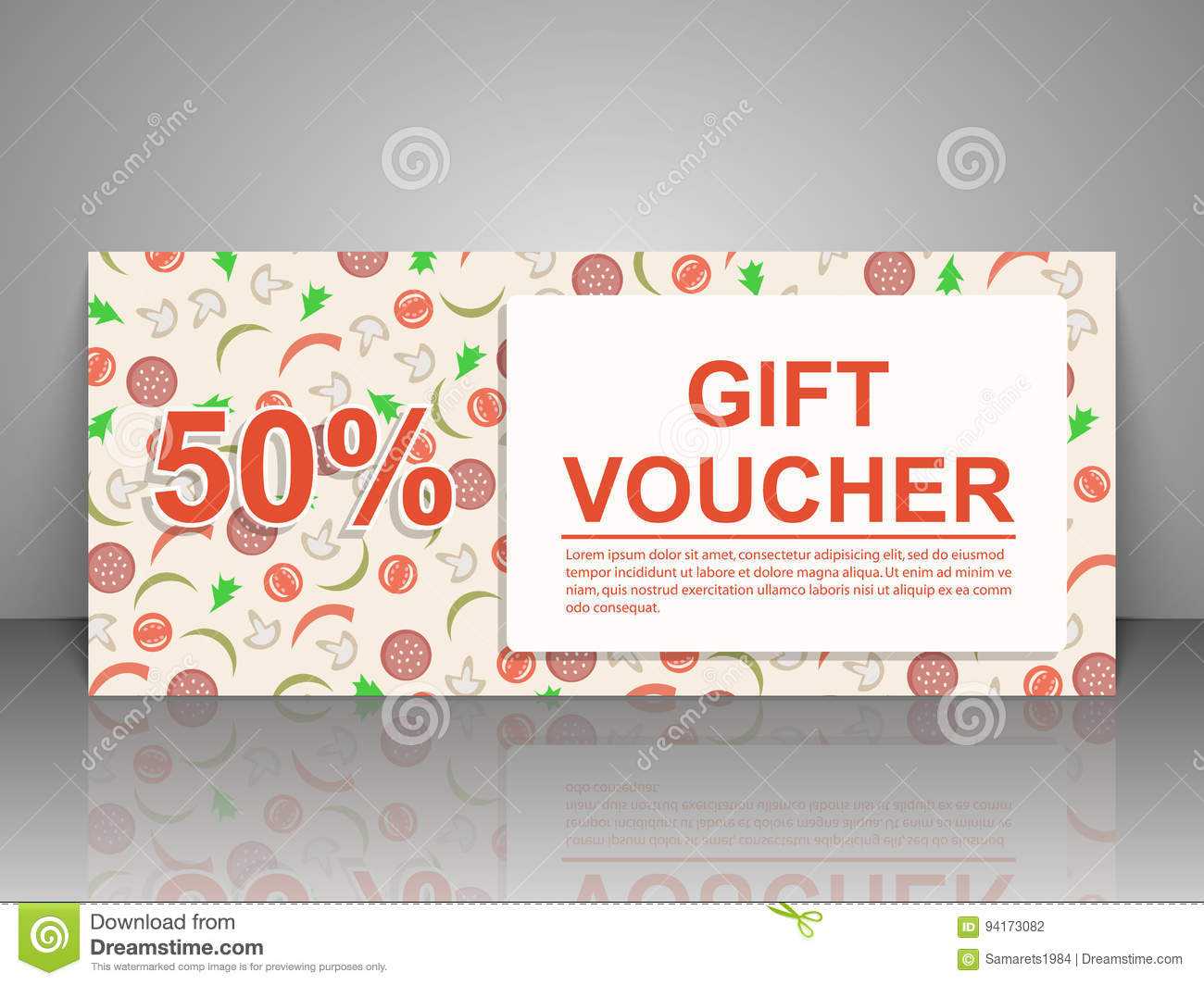 Gift Voucher Template. Pizza Flyer. Stock Vector Inside Pizza Gift Certificate Template