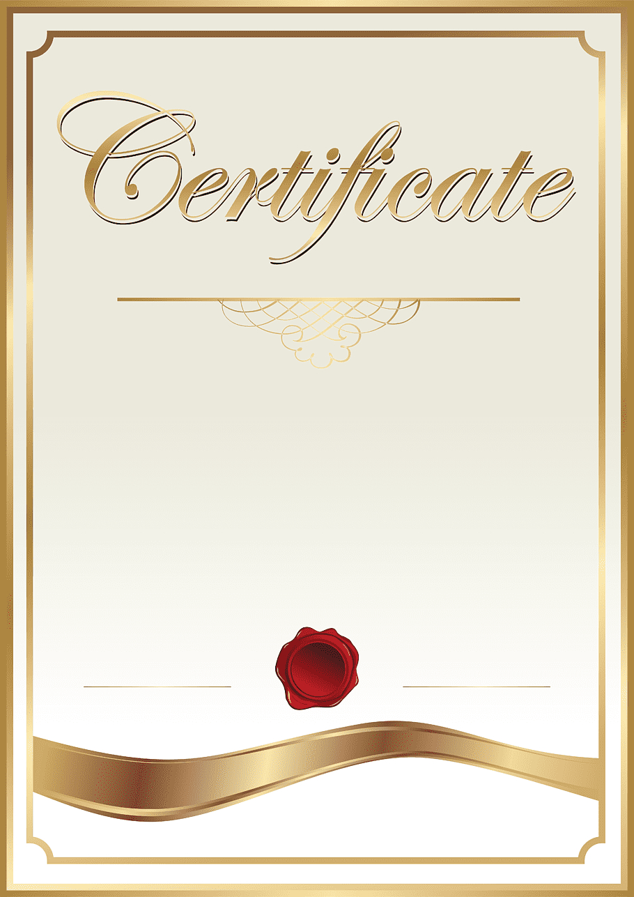 Gold And White Certificate, Template Academic Certificate In Art Certificate Template Free
