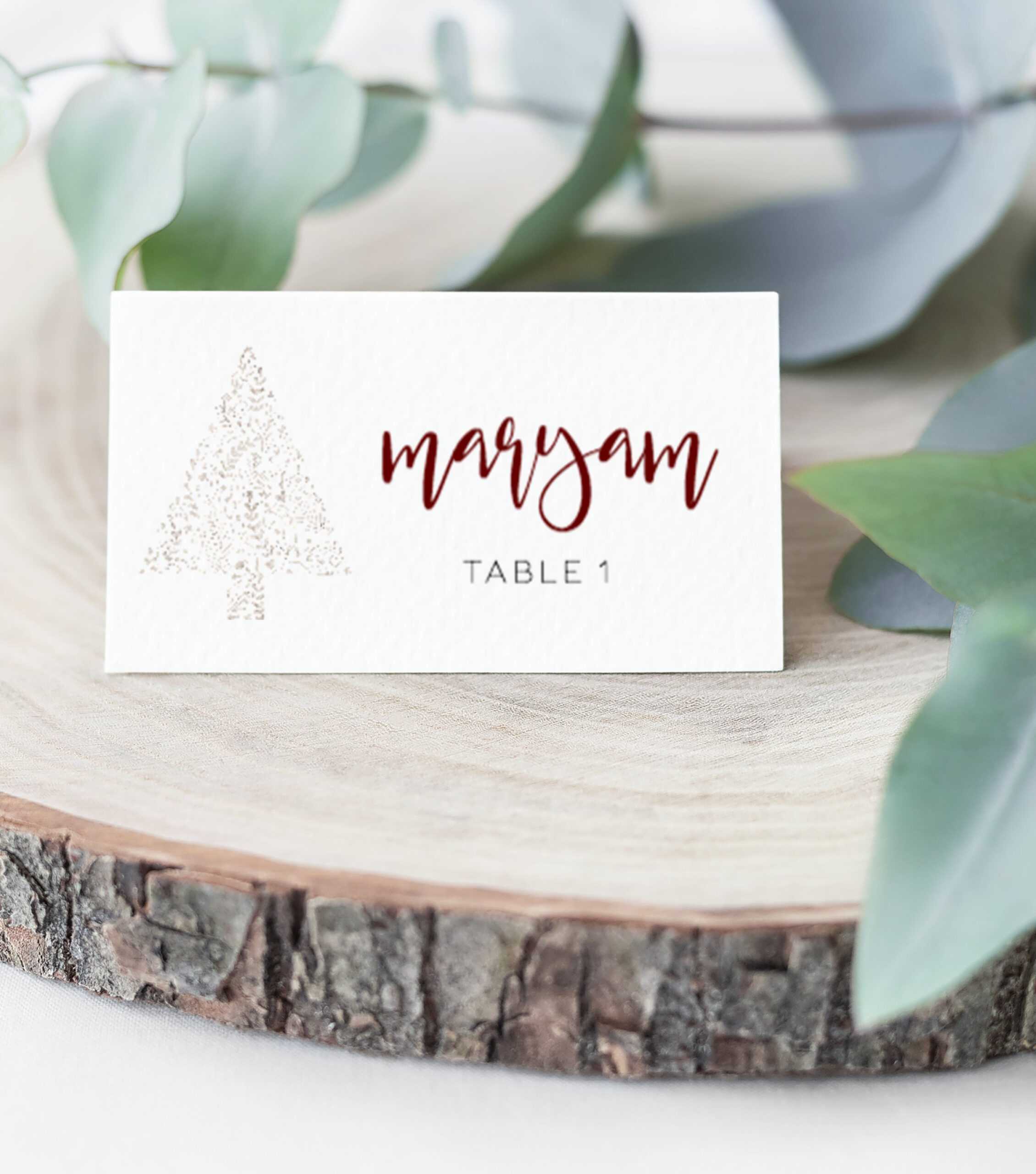 Gold Christmas Place Cards Wedding Name Cards Editable Four Christmas  Shapes Cards Template Instant Download Winter Printable Table Card Within Christmas Table Place Cards Template