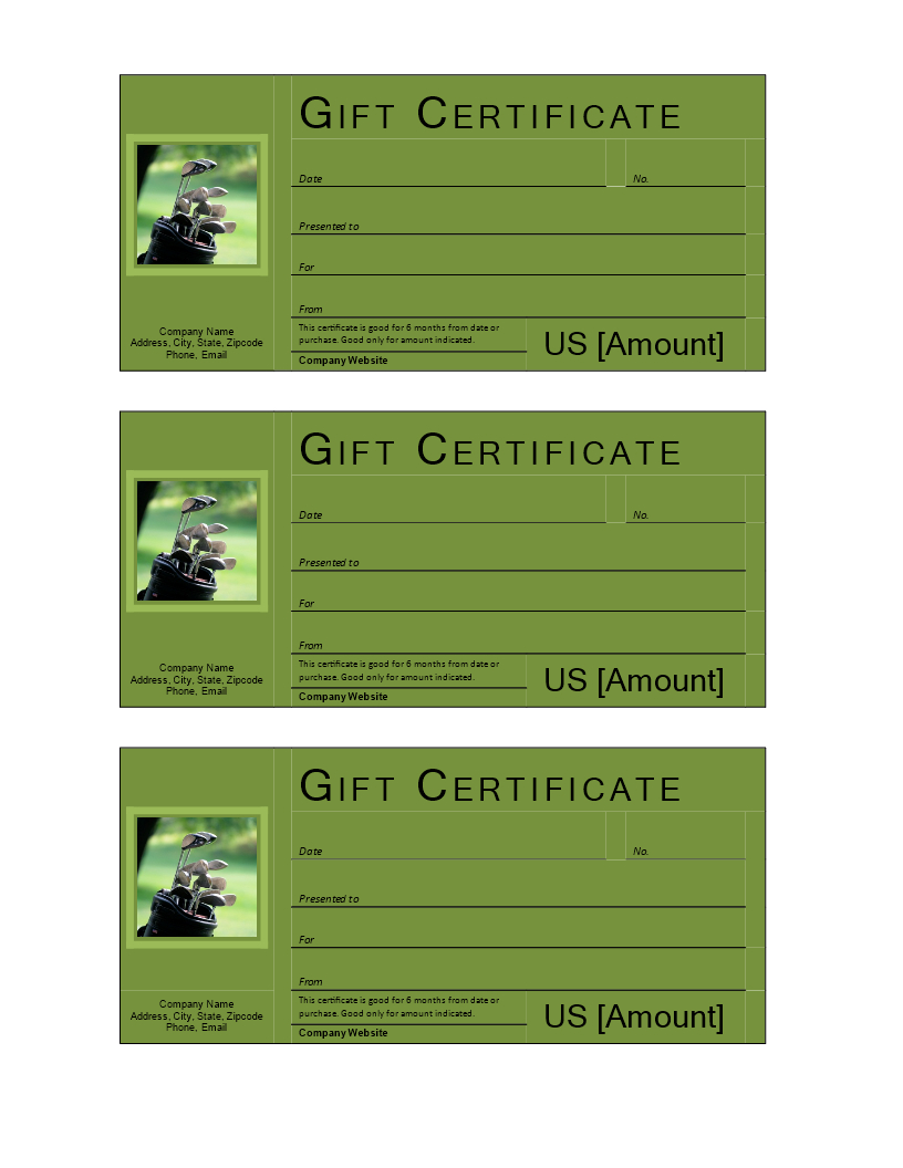 Golf Gift Voucher | Templates At Allbusinesstemplates In Golf Certificate Template Free