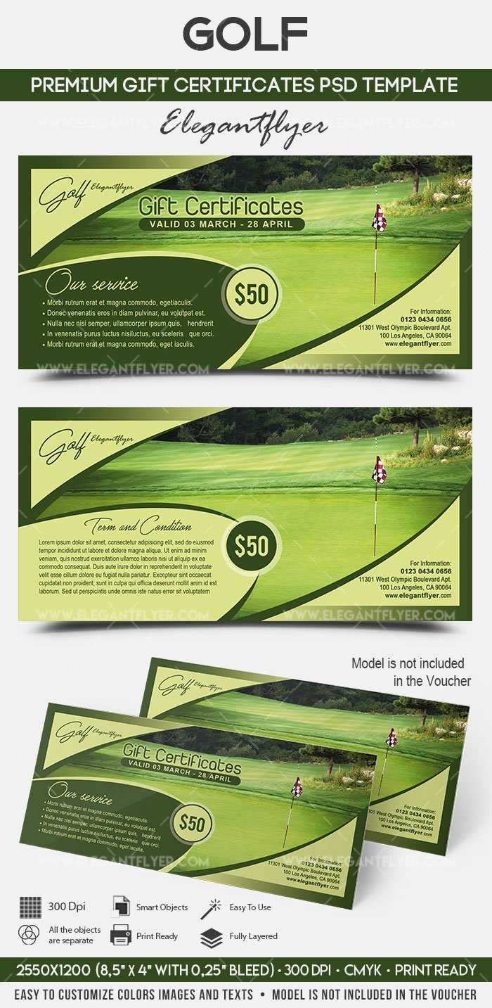 Golf – Premium Gift Certificate Psd Template In Golf Gift Certificate Template