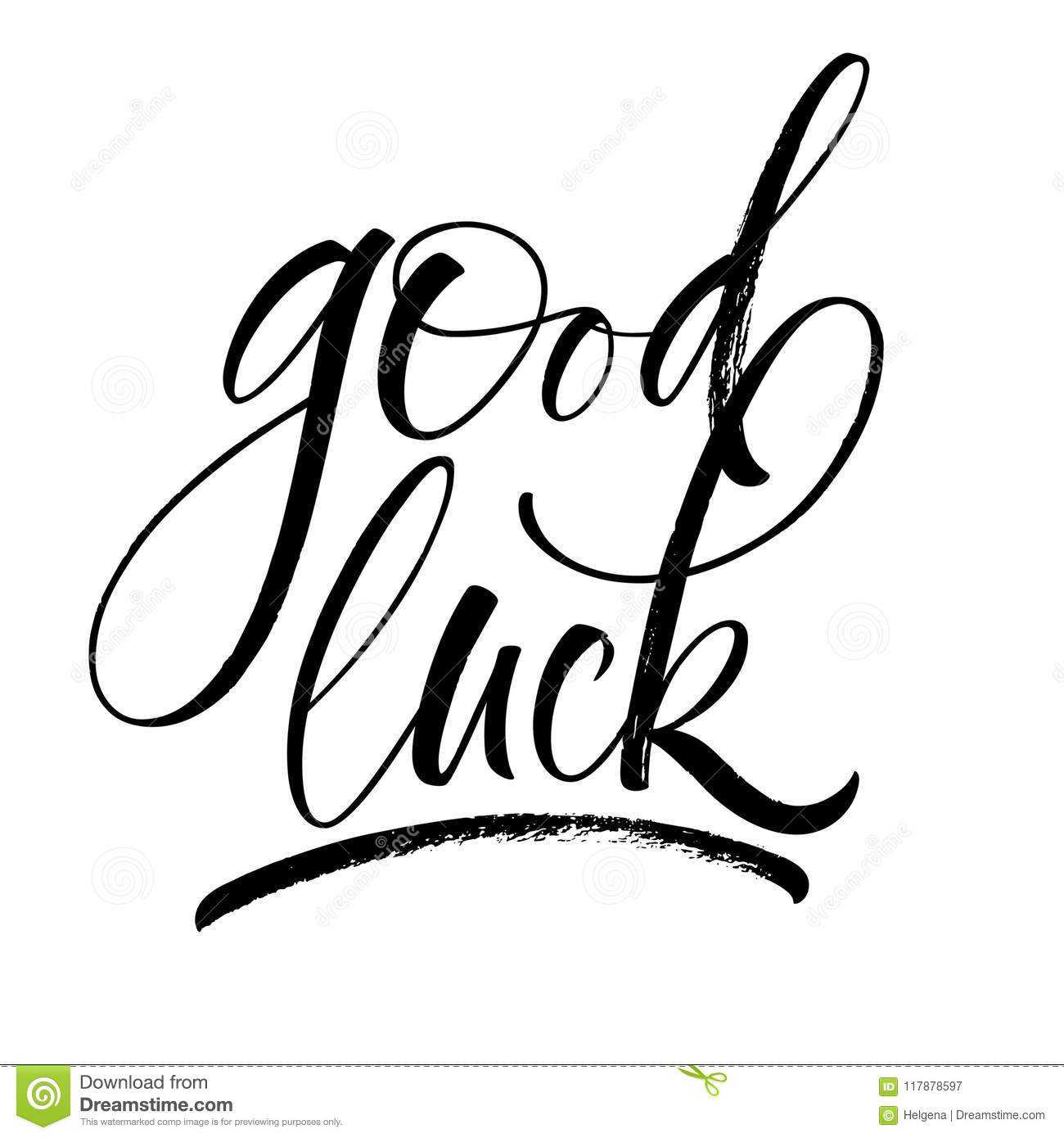 Good Luck Lettering Stock Vector. Illustration Of Best Pertaining To Good Luck Card Templates