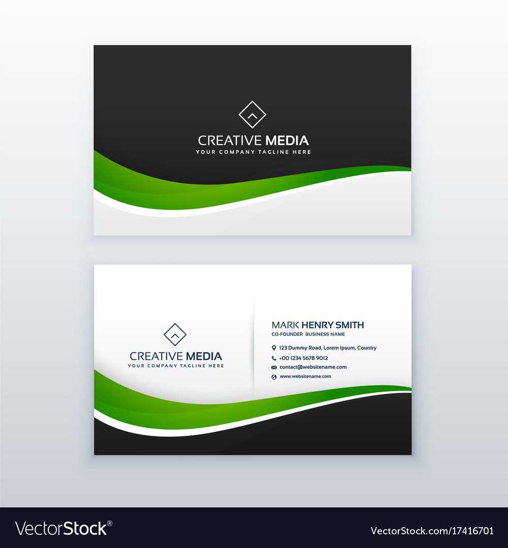 Green Business Card Professional Design Template With Professional Name Card Template