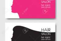 Hair Salon Business Card Templates With Beautiful Woman Face Sil intended for Hair Salon Business Card Template
