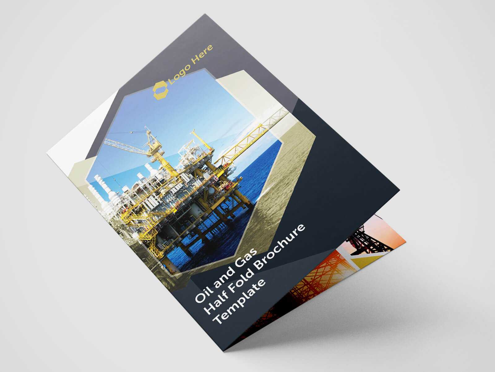 Half Fold Oil And Gas Brochure Template In Half Page Brochure Template