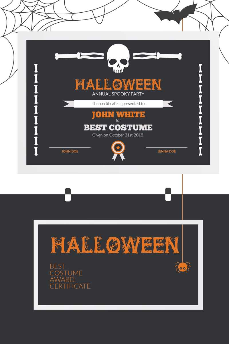 Halloween Best Costume Award №73973 Within Halloween Costume Certificate Template