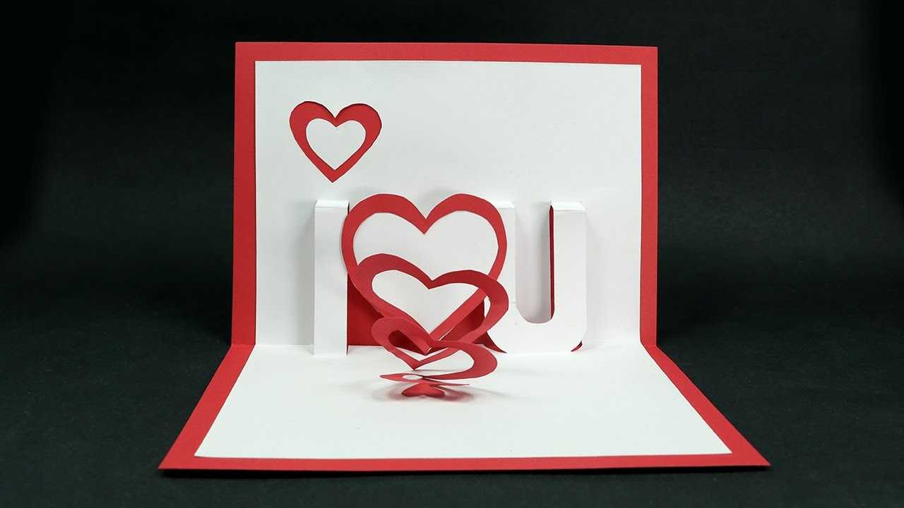 Handmade Valentine's Day Card – Diy 'i Love You' Pop Up Heart Love Card  Tutorial Regarding I Love You Pop Up Card Template
