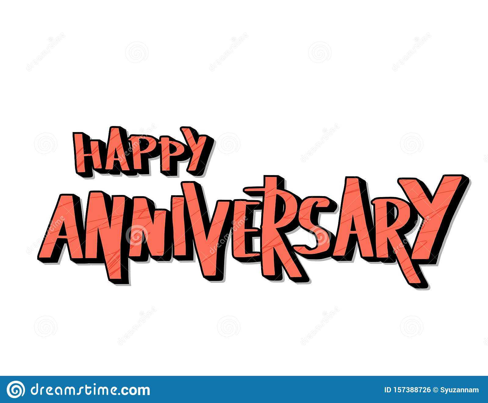 Happy Anniversary Text. Vector Word With Decor Stock Vector For Word Anniversary Card Template