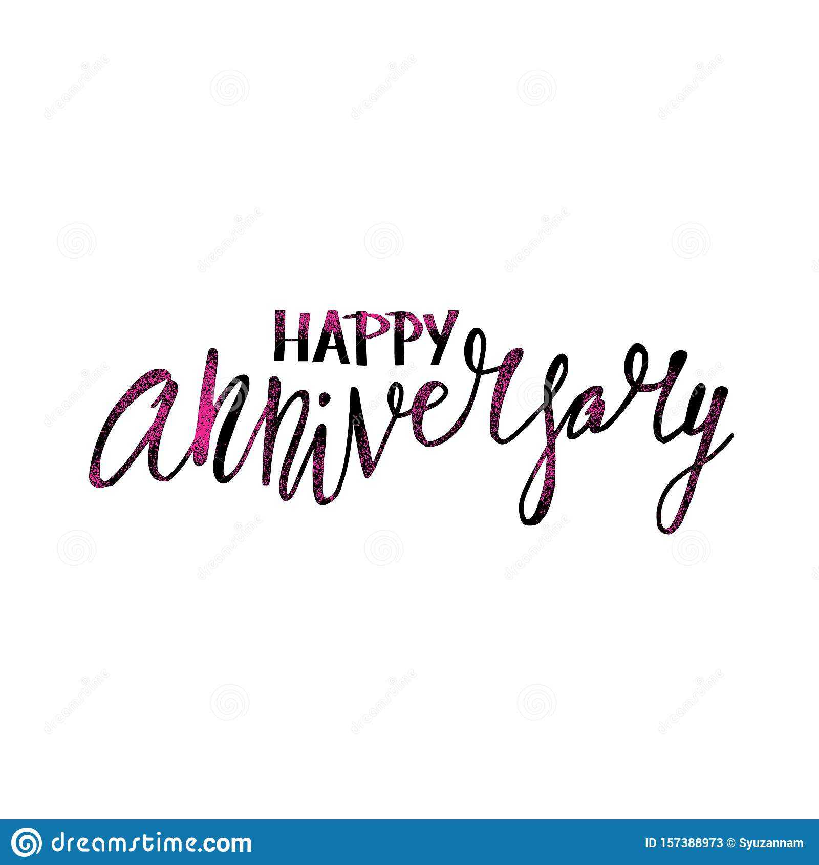Happy Anniversary Text. Vector Word With Decor Stock Vector With Regard To Word Anniversary Card Template