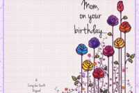 Happy Birthday Card – Corey Van Zandt within Mom Birthday Card Template