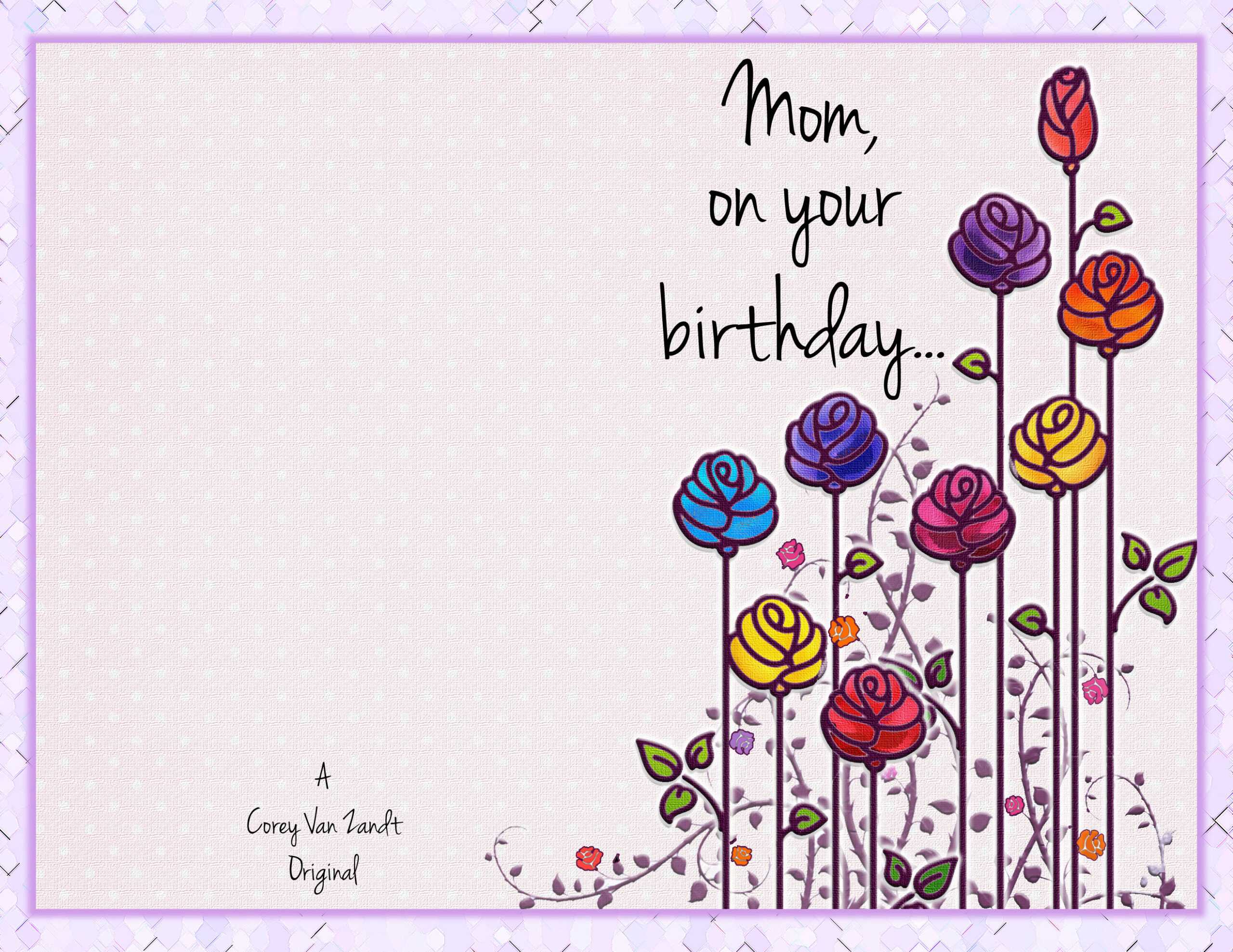 Happy Birthday Card – Corey Van Zandt Within Mom Birthday Card Template