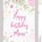 Happy Birthday Mom! Greeting Card Stock Vector Inside Mom Birthday Card Template