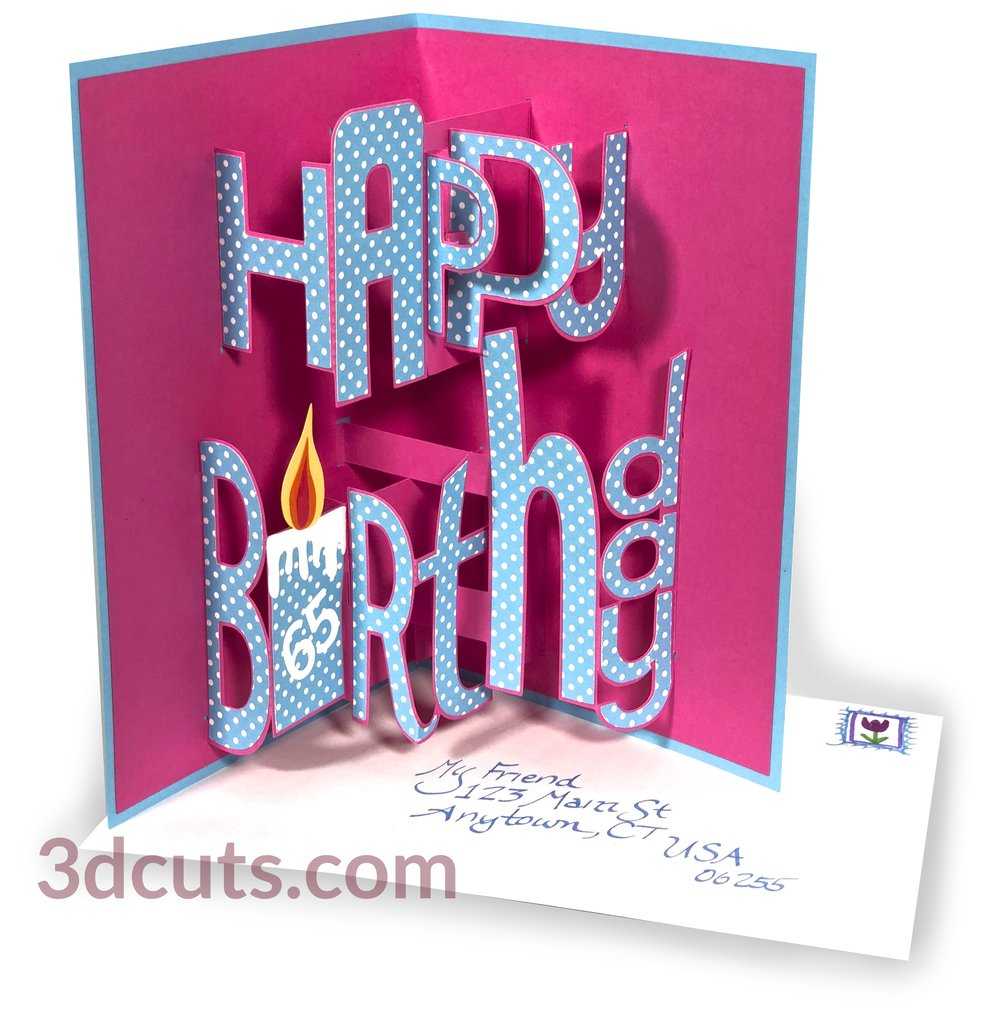 Happy Birthday Pop Up Whimsy Font — 3Dcuts With Regard To Happy Birthday Pop Up Card Free Template