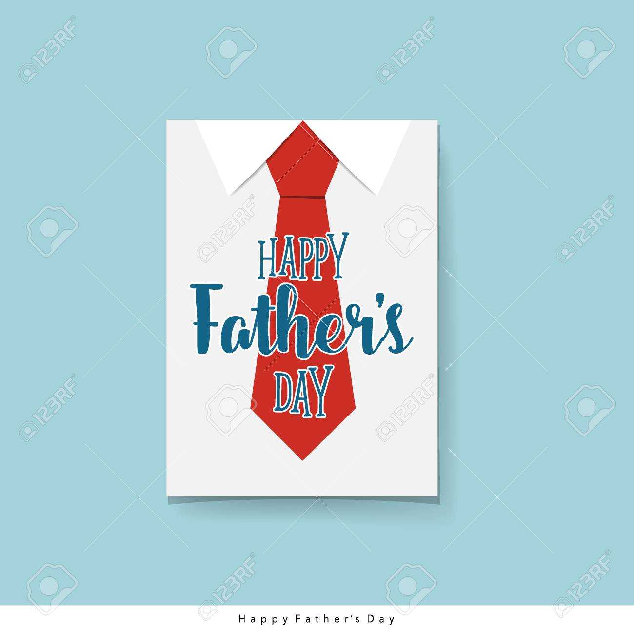 Happy Fathers Day Card Design With Big Tie. Vector Illustration. Pertaining To Fathers Day Card Template