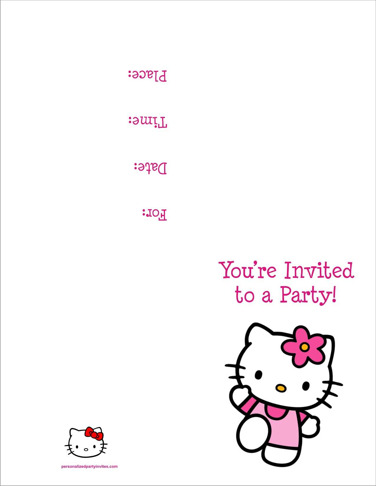 Hello Kitty Free Printable Birthday Party Invitation Intended For Hello Kitty Birthday Card Template Free