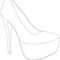High Heel Drawing Template At Paintingvalley | Explore For High Heel Template For Cards