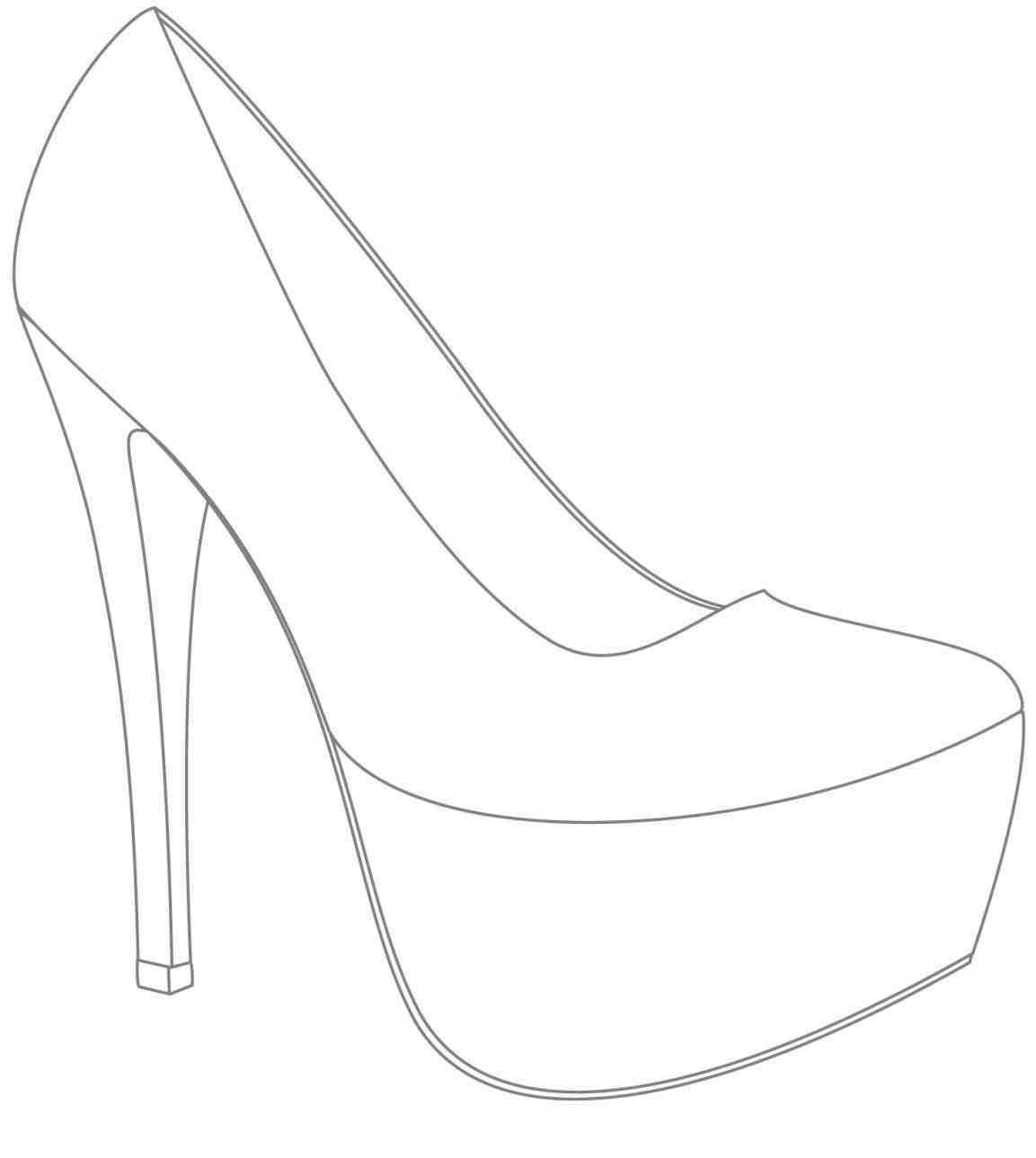 High Heel Drawing Template At Paintingvalley | Explore For High Heel Template For Cards