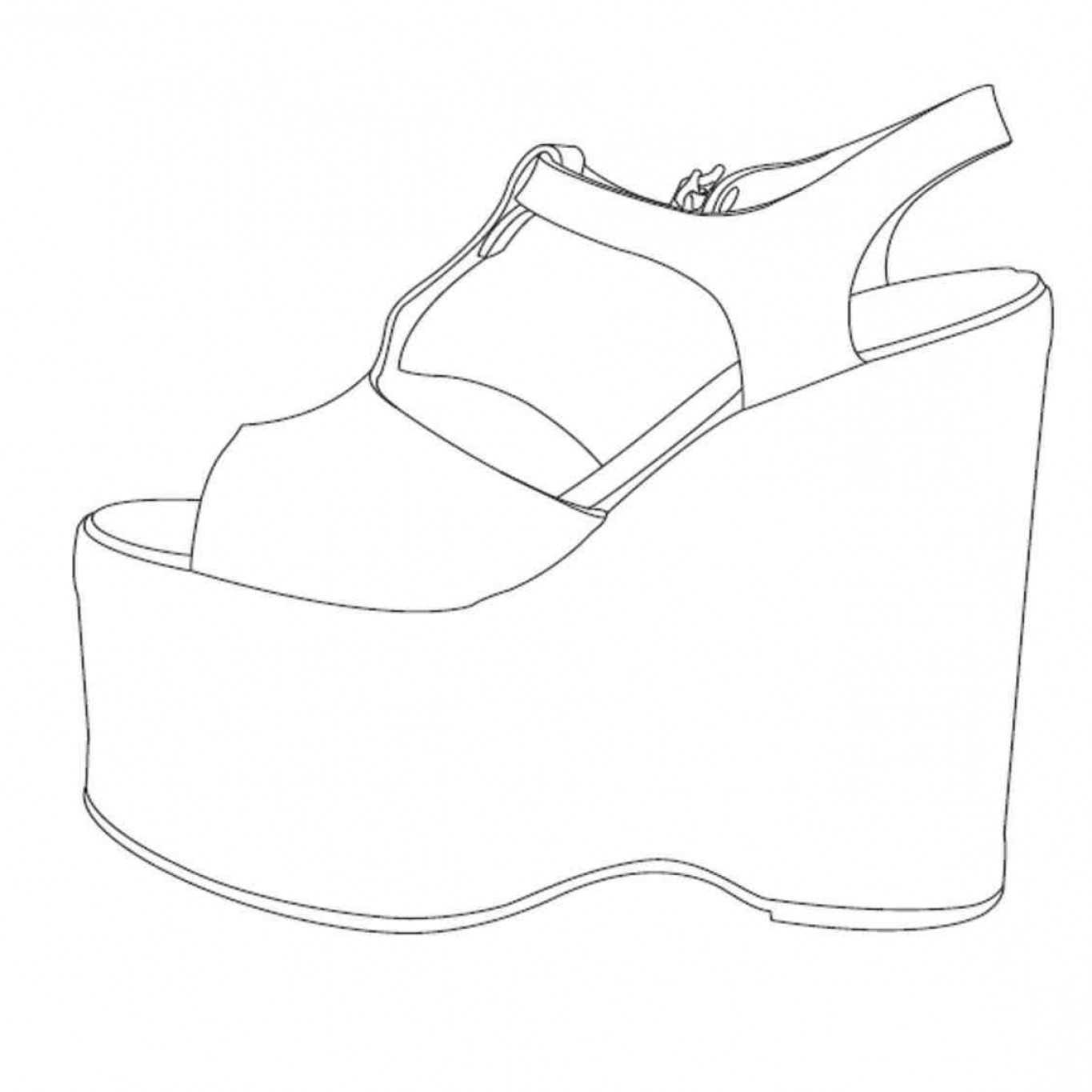 High Heel Drawing Template At Paintingvalley | Explore Within High Heel Shoe Template For Card