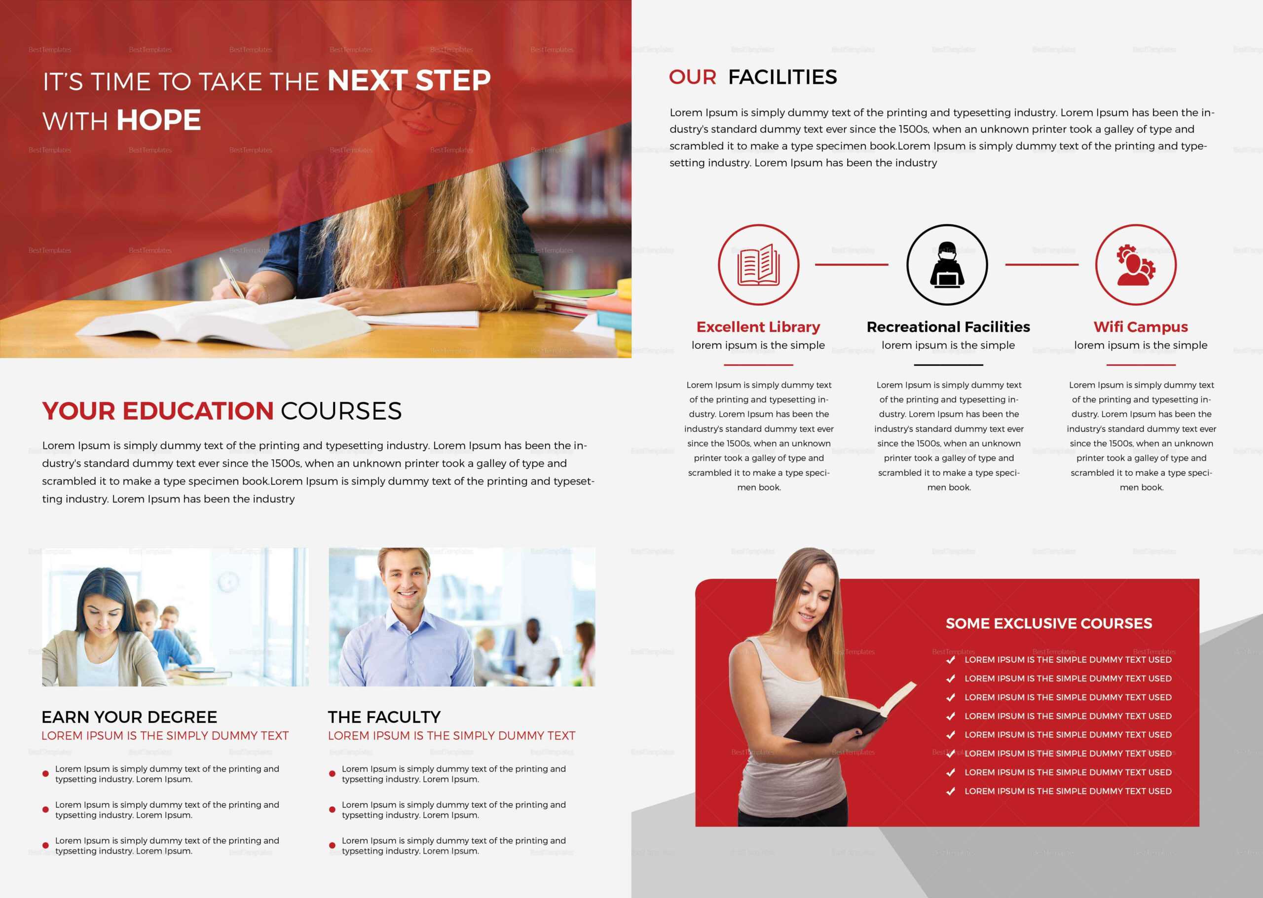 Higher Educational Brochure Template With Brochure Design Templates For Education