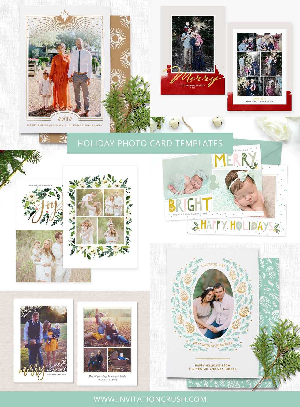 Holiday & Christmas Photo Card Templates For Photographers Intended For Holiday Card Templates For Photographers