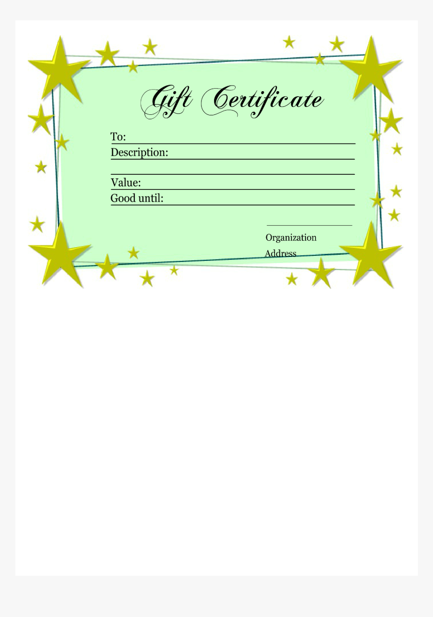 Homemade Gift Certificate Template Main Image – Printable Within Homemade Gift Certificate Template