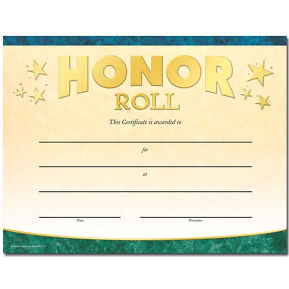 Honor Roll Gold Foil Stamped Certificates – Pack Of 25 Inside Honor Roll Certificate Template
