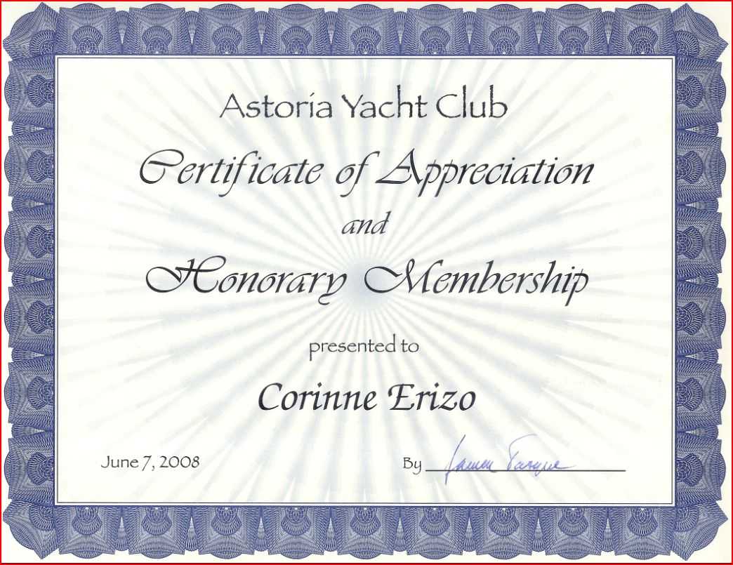 Honorary Membership Certificate Template ] - Honorary Regarding Life Membership Certificate Templates