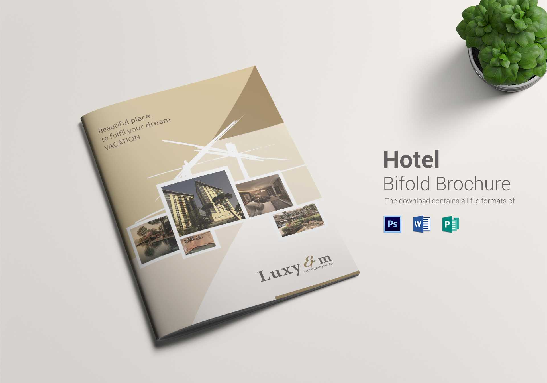 Hotel Bi Fold Brochure Template With Regard To Hotel Brochure Design Templates