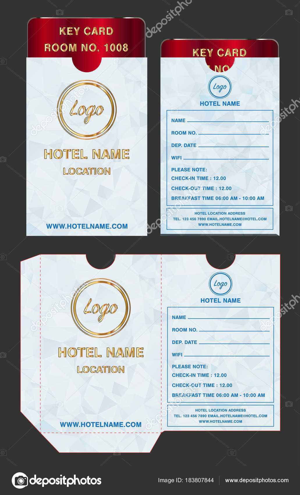 Hotel Key Card Holder Folder Package Template — Stock Vector With Regard To Hotel Key Card Template