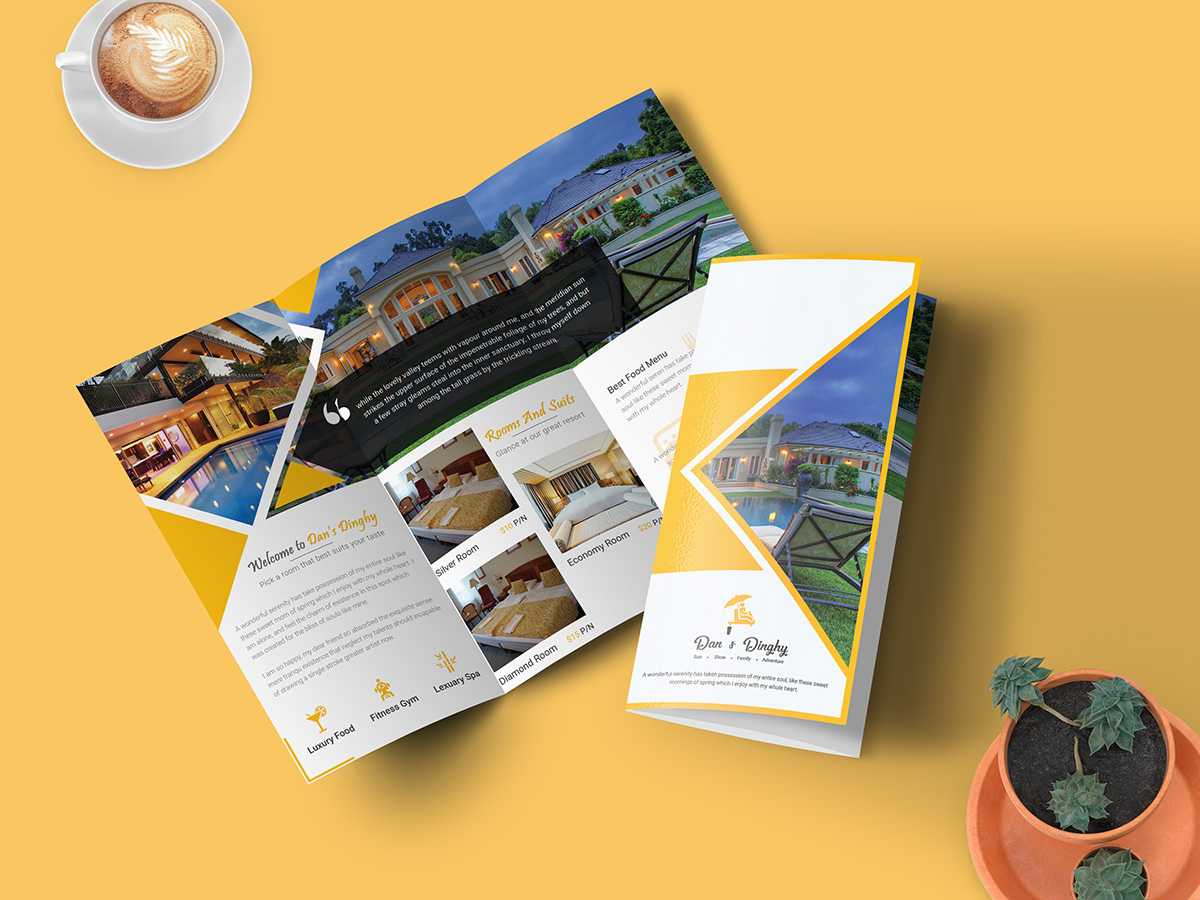 Hotel & Resort – Bifold Brochure Template | Searchmuzli Intended For Hotel Brochure Design Templates