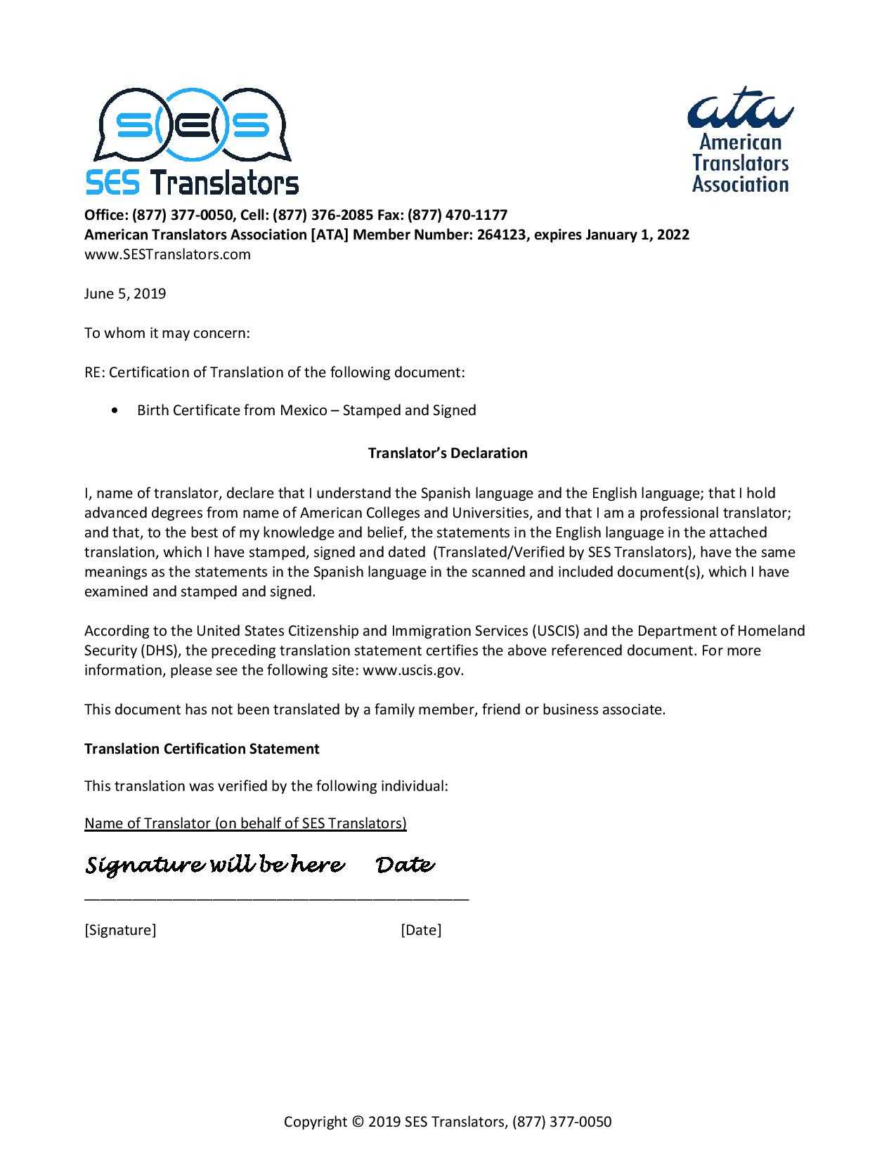 How To Apostille And Translate Documents For Ecuador | Ses Intended For Mexican Birth Certificate Translation Template