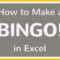 How To Create A Bingo Board Using Excel / Make Bingo Game In Excel Tutorial Pertaining To Bingo Card Template Word