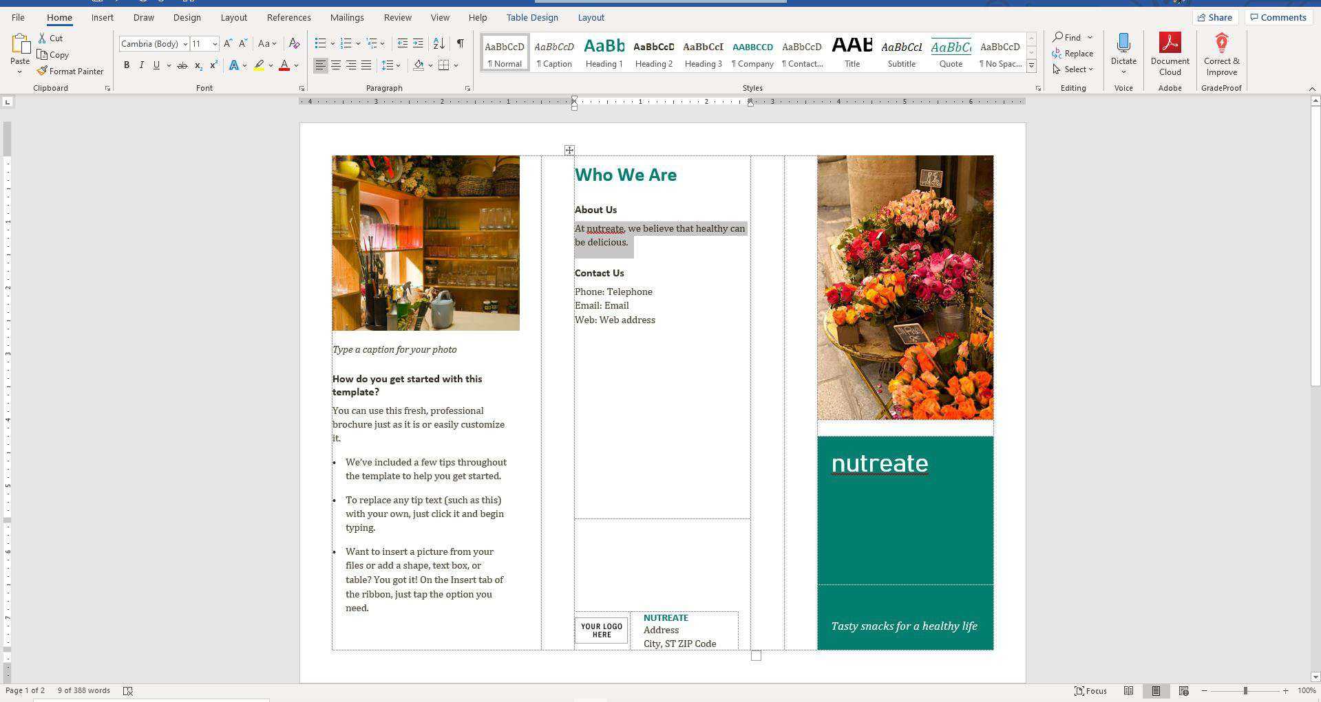 How To Create A Trifold Brochure In Word 2010 - Calep With Free Brochure Templates For Word 2010