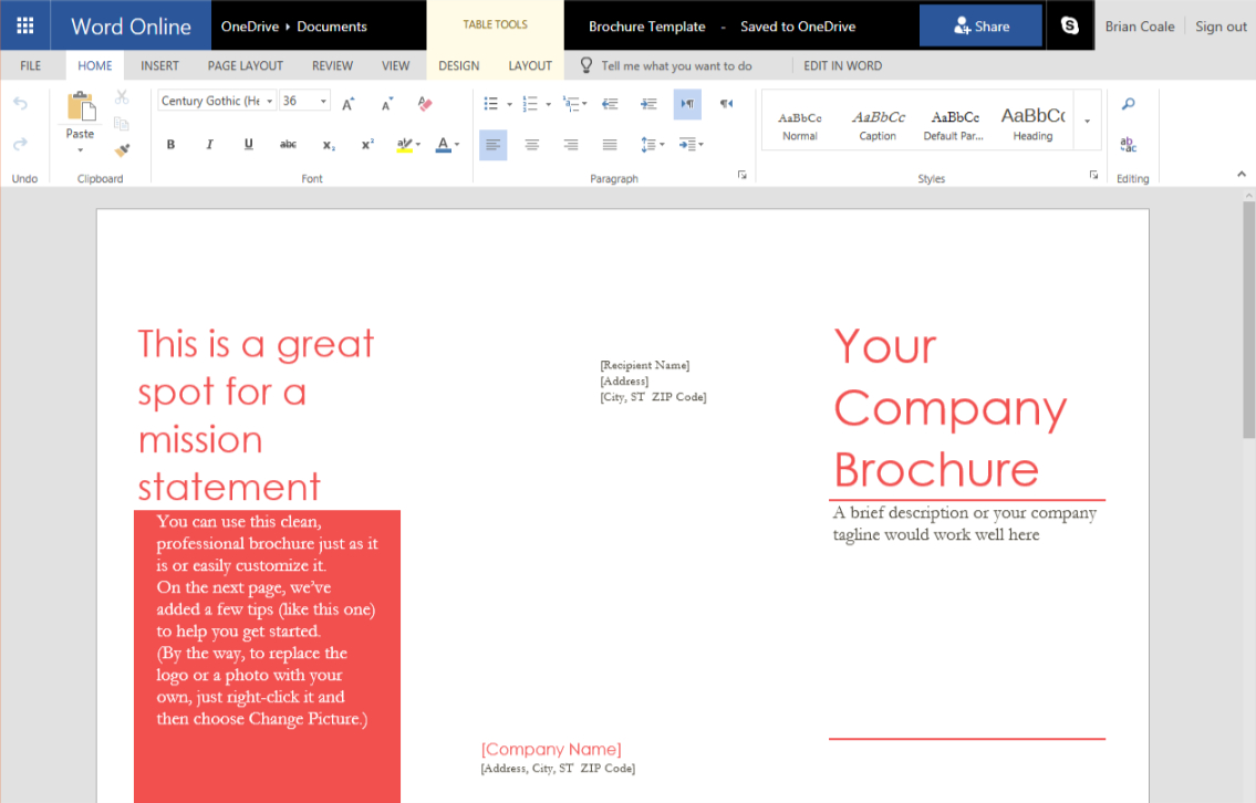 How To Create A Trifold Brochure In Word Online With Brochure Template On Microsoft Word