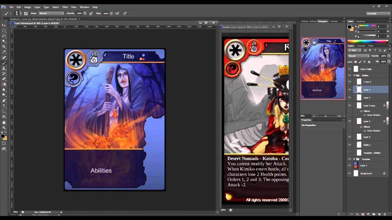 How To Create Trading Cards In Photoshop Pertaining To Card Game Template Maker