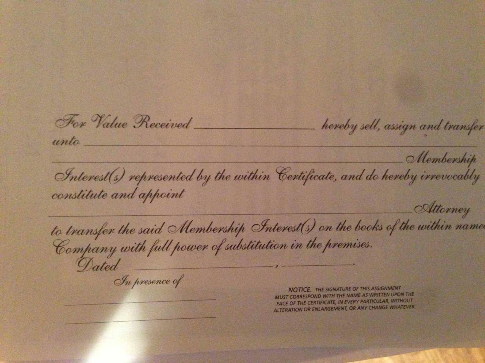 How To Fill Out An Llc Membership Certificate? Inside Llc Membership Certificate Template Word