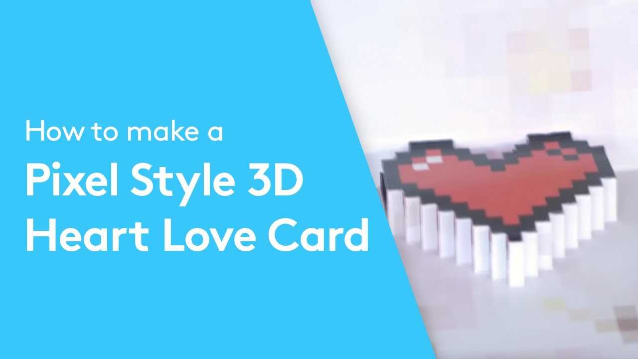 How To Make A Pixel Style Heart 3D Love Card | Valentine's Day Ideas |  Paper Crafts Tutorial For Pixel Heart Pop Up Card Template