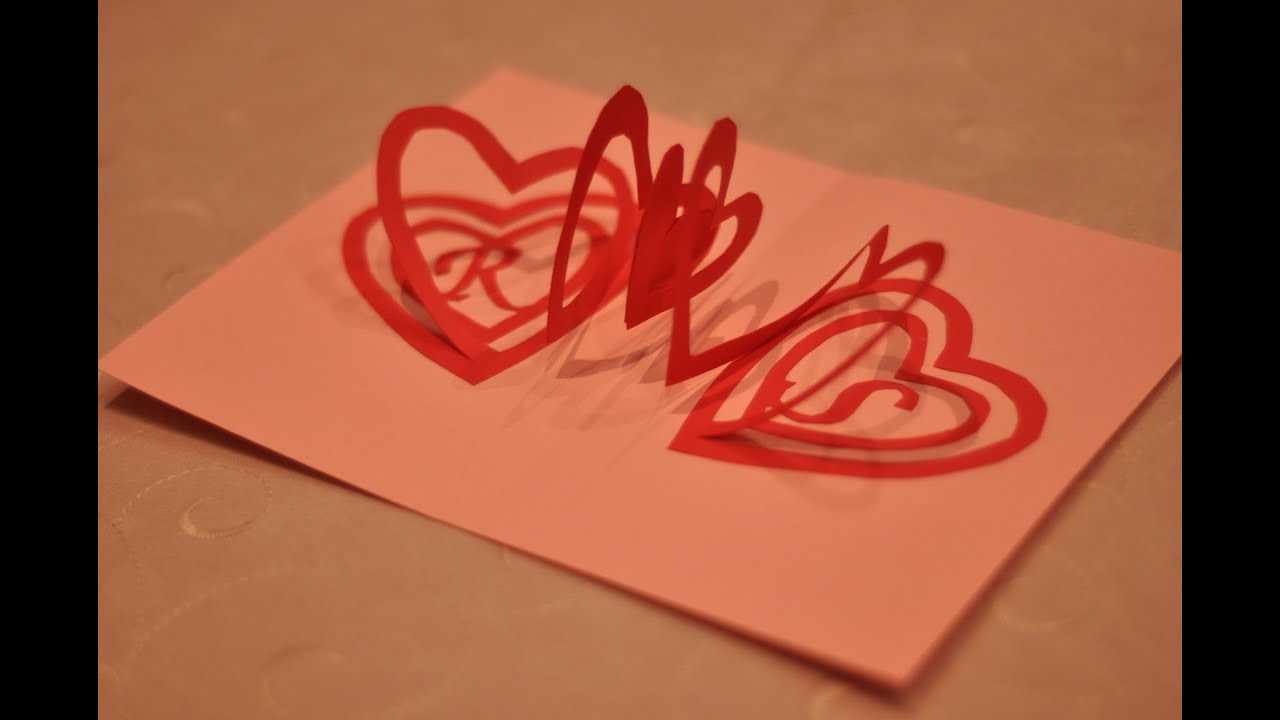 How To Make A Valentine's Day Pop Up Card: Spiral Heart Inside Pop Out Heart Card Template