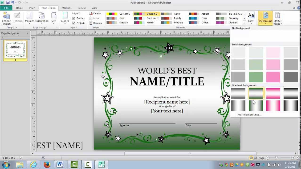 How To Make An Awards Certificate In Publisher Pertaining To Award Certificate Templates Word 2007