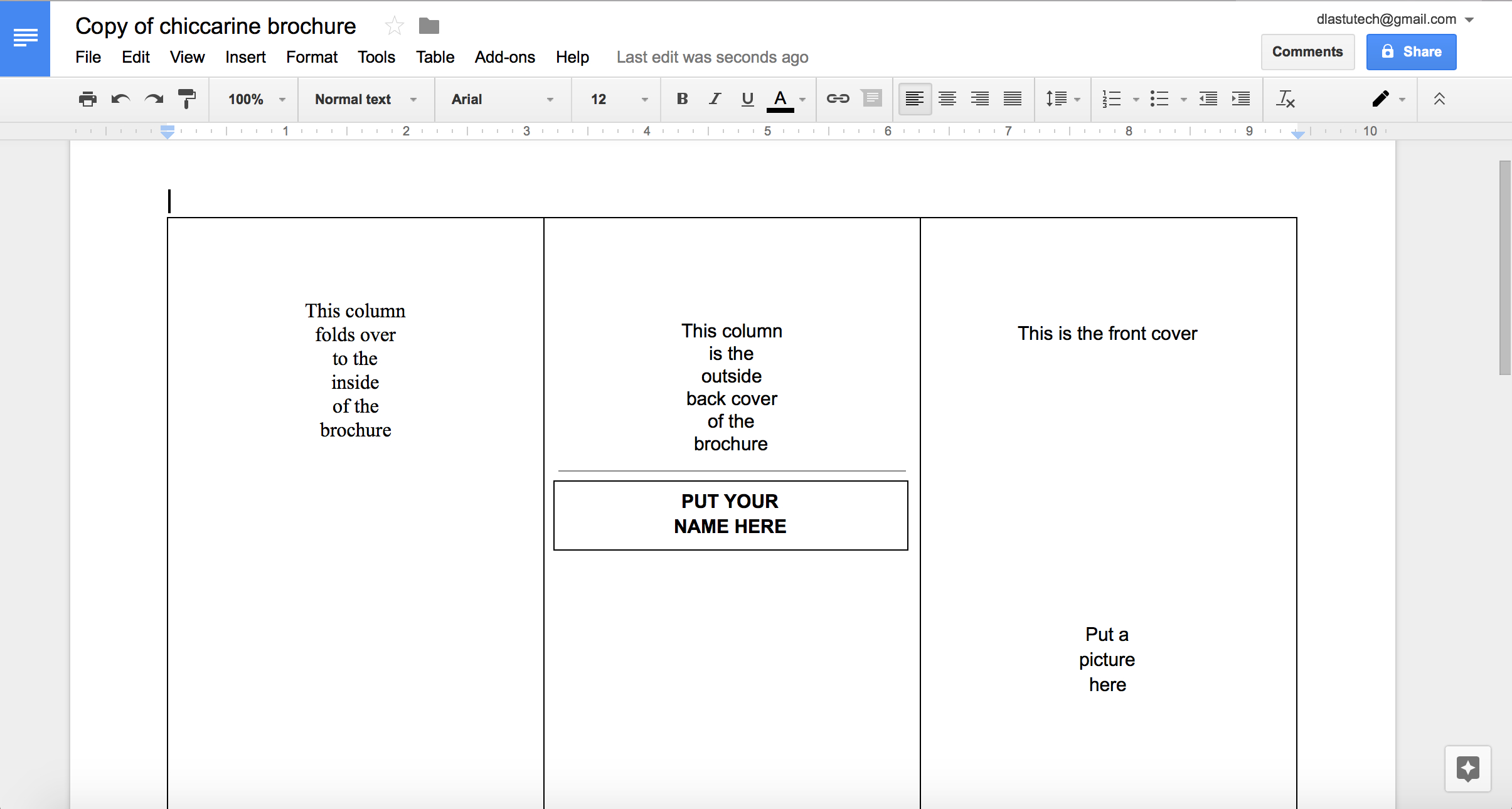 How To Make Pamphlets On Google Docs - Dalep.midnightpig.co Inside Google Drive Brochure Template