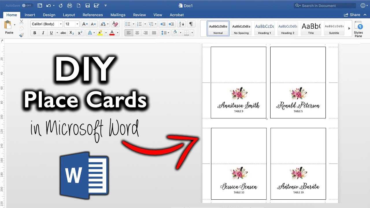 How To Make Place Cards In Microsoft Word | Diy Table Cards With Template Within Microsoft Word Place Card Template