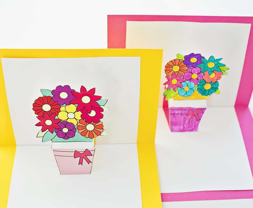 How To Make Pop Up Flower Cards With Free Printables Inside Pop Up Card Templates Free Printable