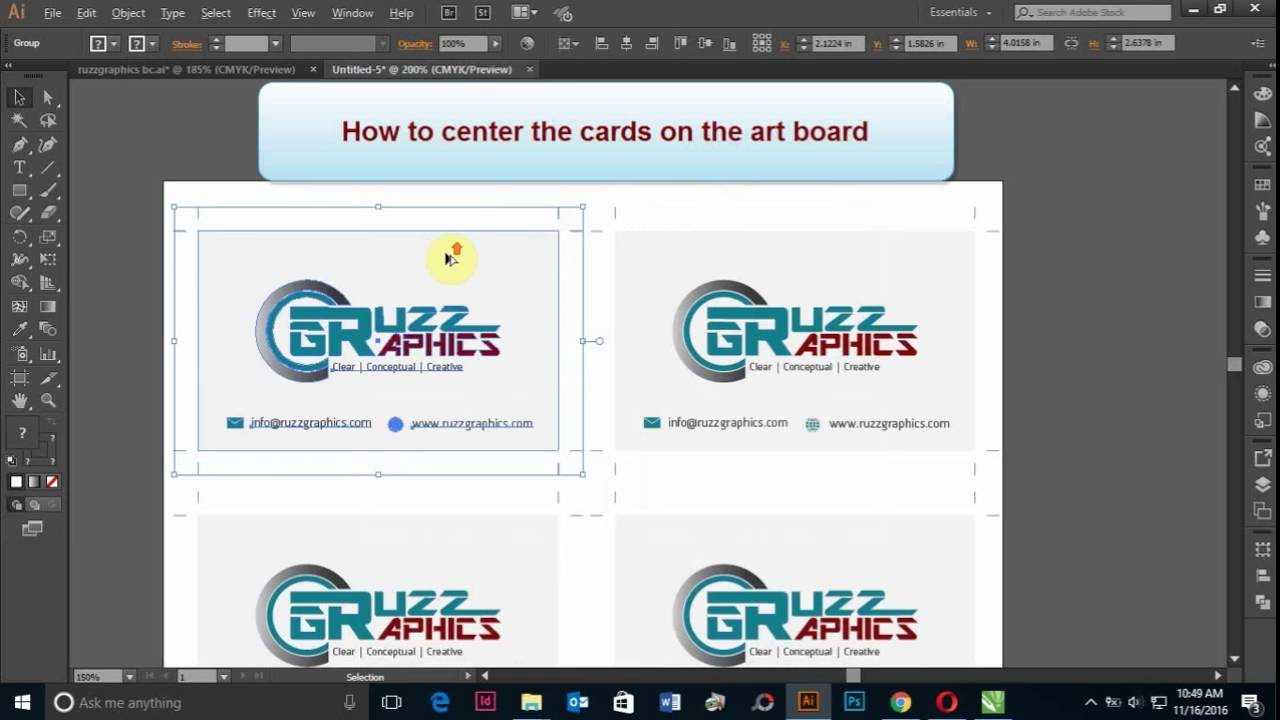 How To Print Double Sided Business Card In Adobe Illustrator Inside Double Sided Business Card Template Illustrator
