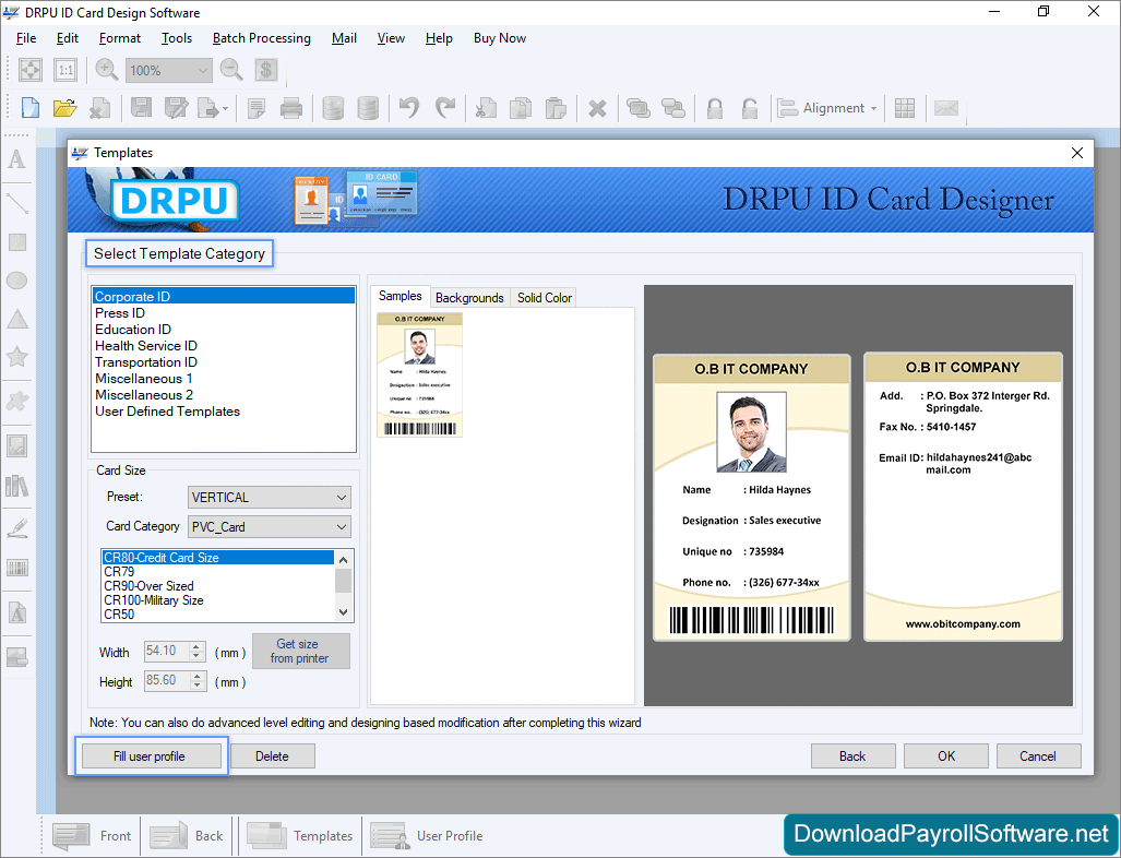 Id Card Maker Software Make Employee Student Identity Cards With Faculty Id Card Template