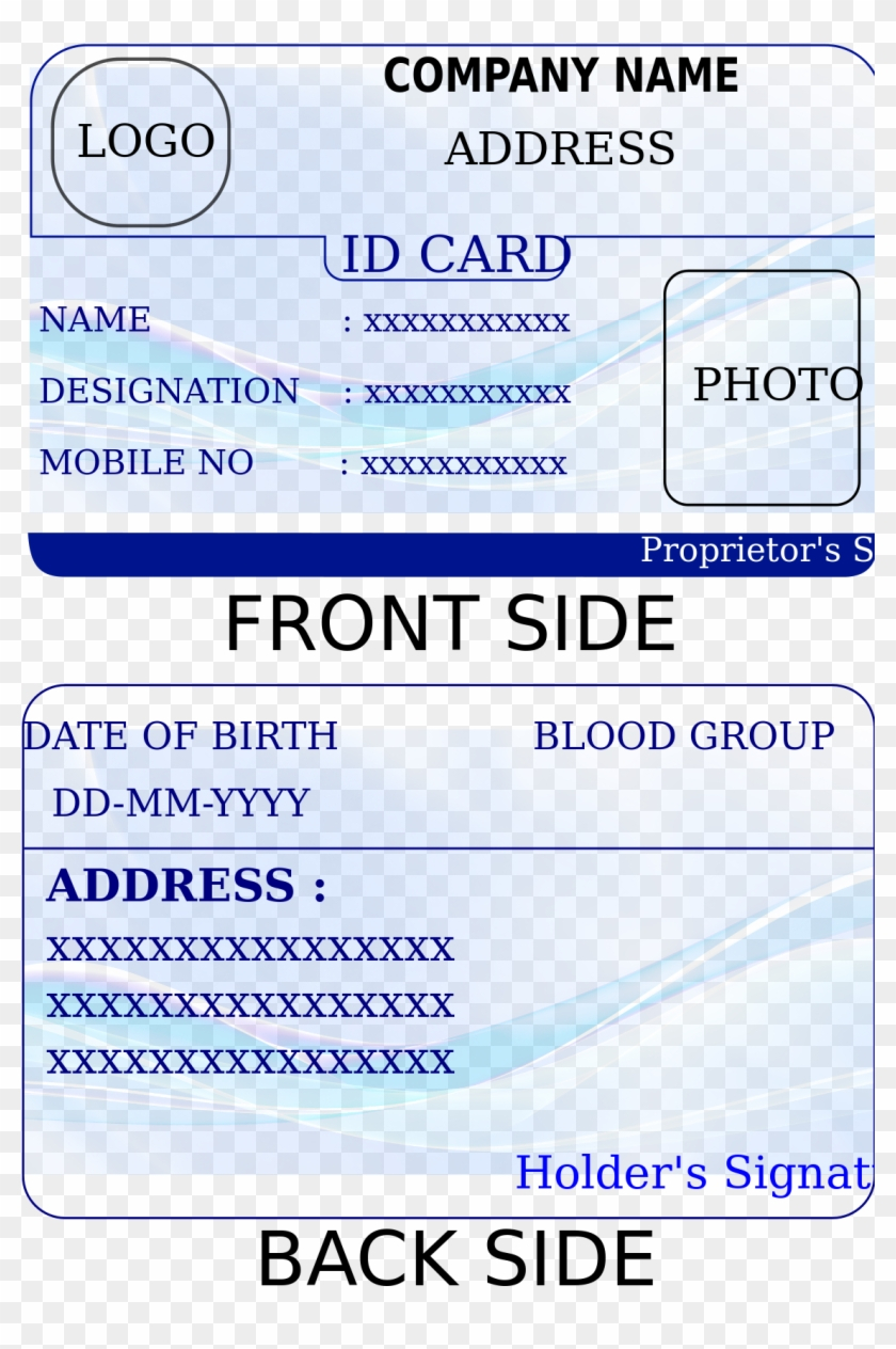 Id Card Template - Identification Card Template Printable Intended For Pvc Card Template